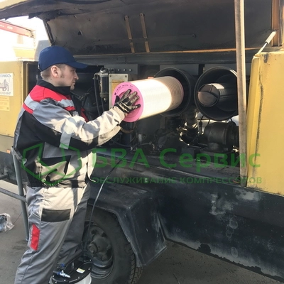 Техническое обслуживание дизельного компрессора Atlas Copco XAHS 236